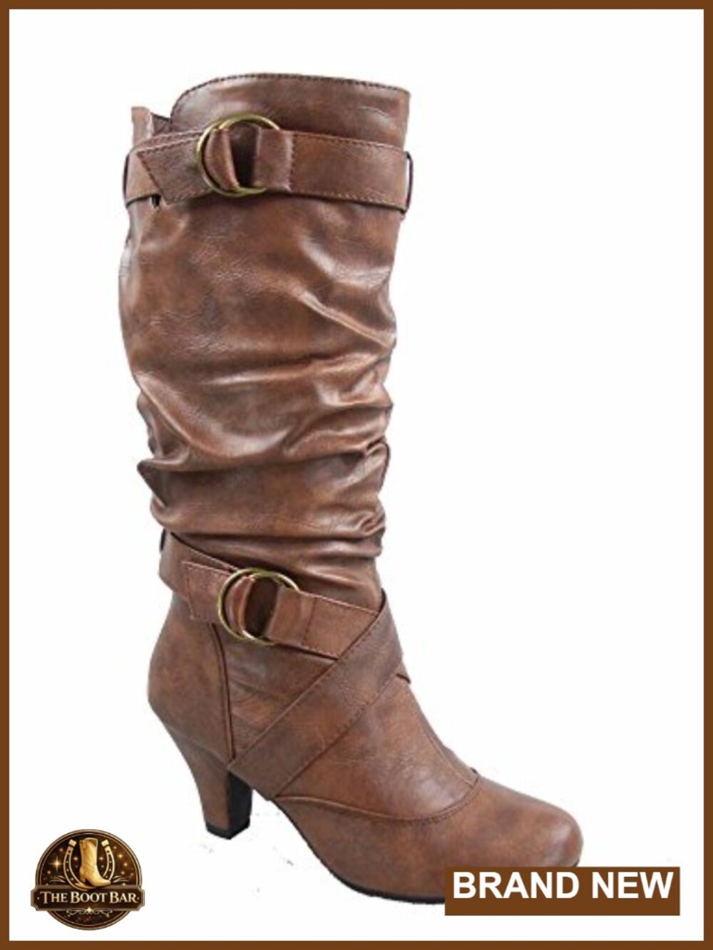 Women's Mid-Calf Boots Low Heel Zipper Slouchy Comfortable